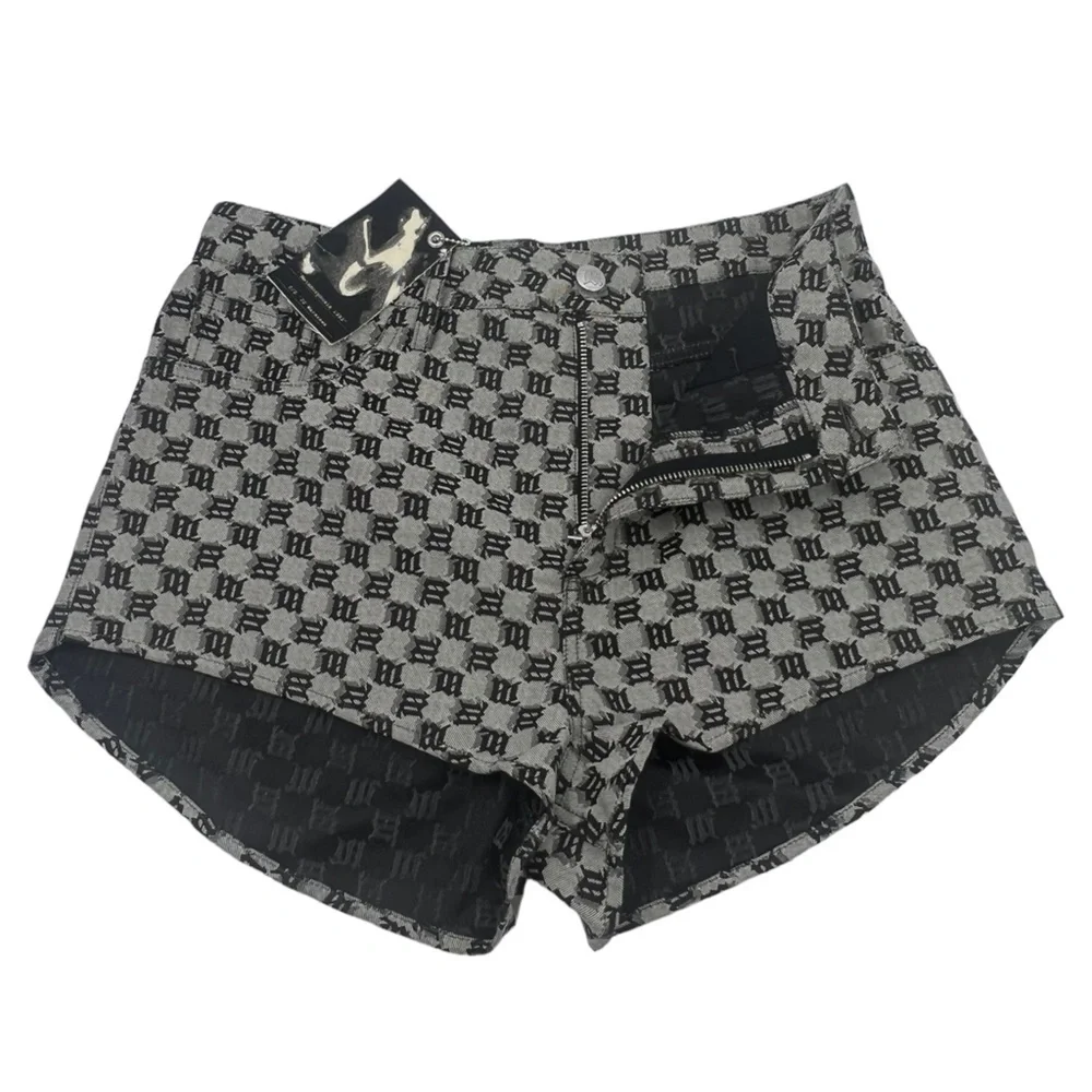 MISBHV Monogram Jacquard Canvas Mini‎ Shorts Sz L